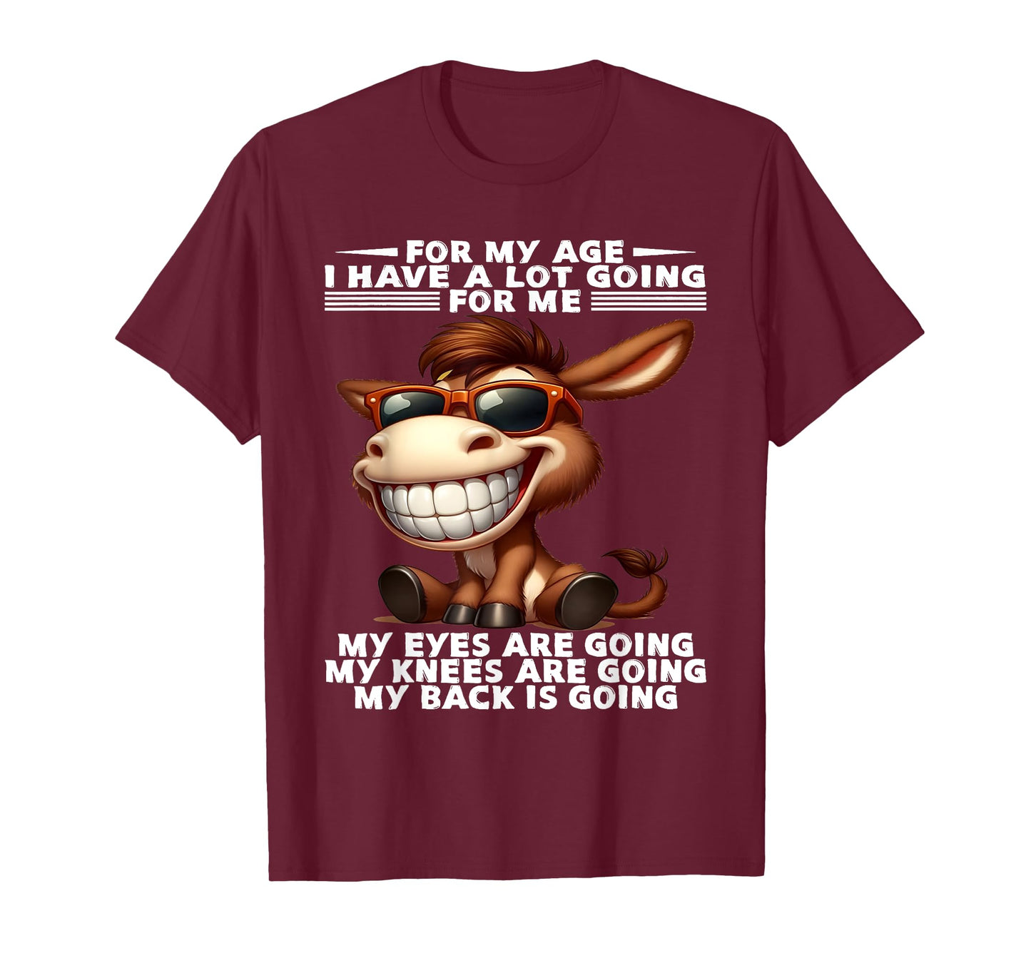 For My Age I Have A Lot Going For Me Funny Donkey Saying T-Shirt