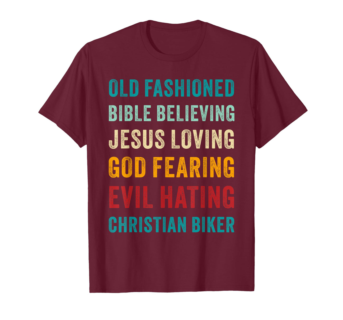 Christian Motorcycle Men's Cool Funny Vintage Faith Graphic T-Shirt
