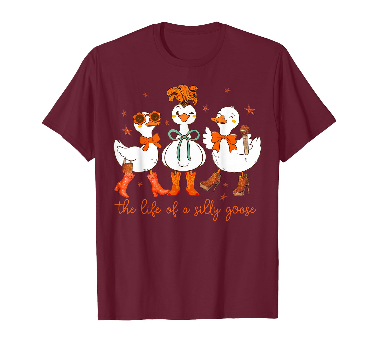 Funny The Life of a Silly Goose Retro Goose Meme Show Girl T-Shirt