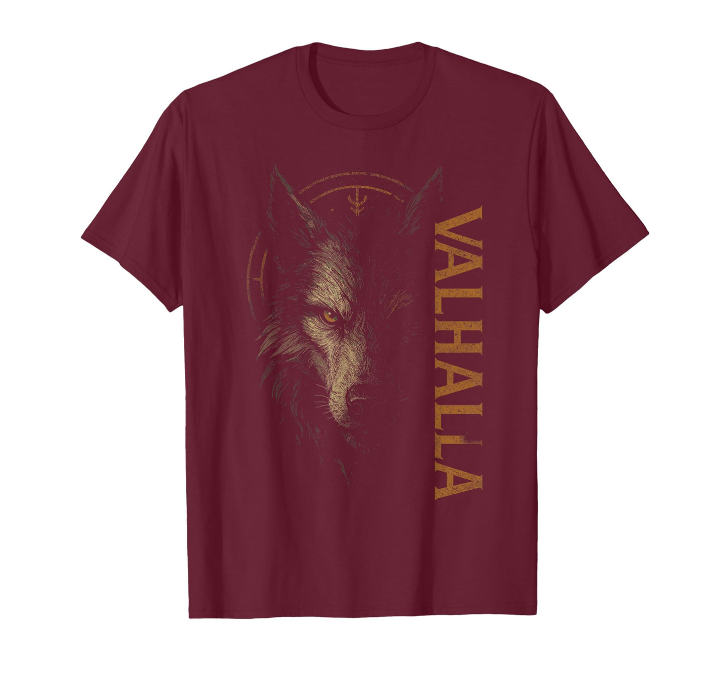 Valhalla Wolf Nordic Compass Odin Runes Viking Vegvisir T-Shirt