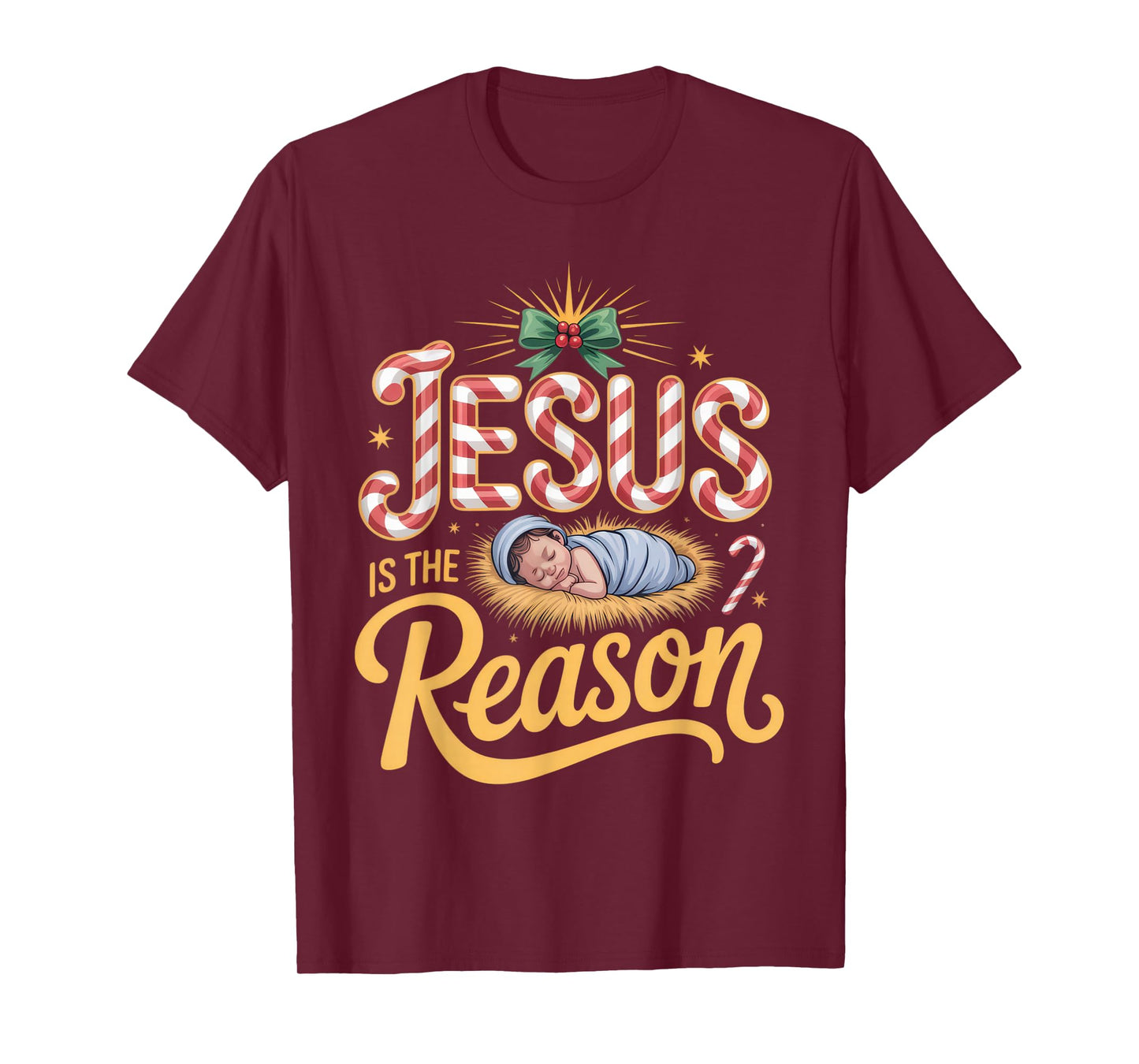 Jesus is The Reason Faithful Believers Christmas Spirit T-Shirt