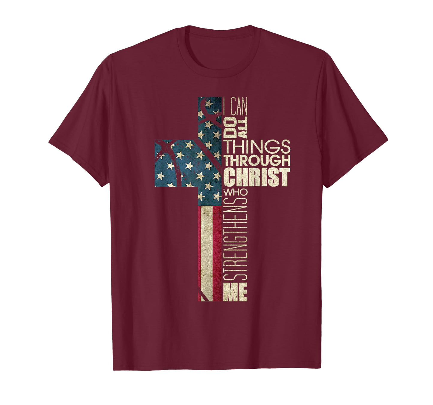 Christian Bible Verse Philippians 4 13 Basketball Cross Flag T-Shirt