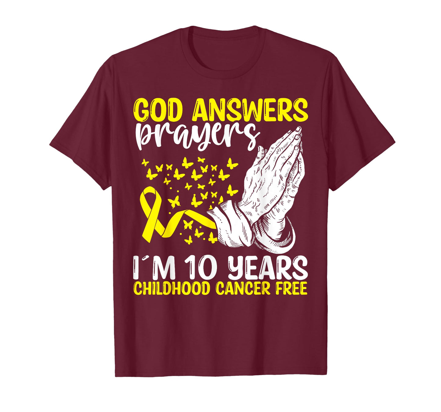 10 Years Childhood Cancer Free God Neuroblastoma Awareness T-Shirt