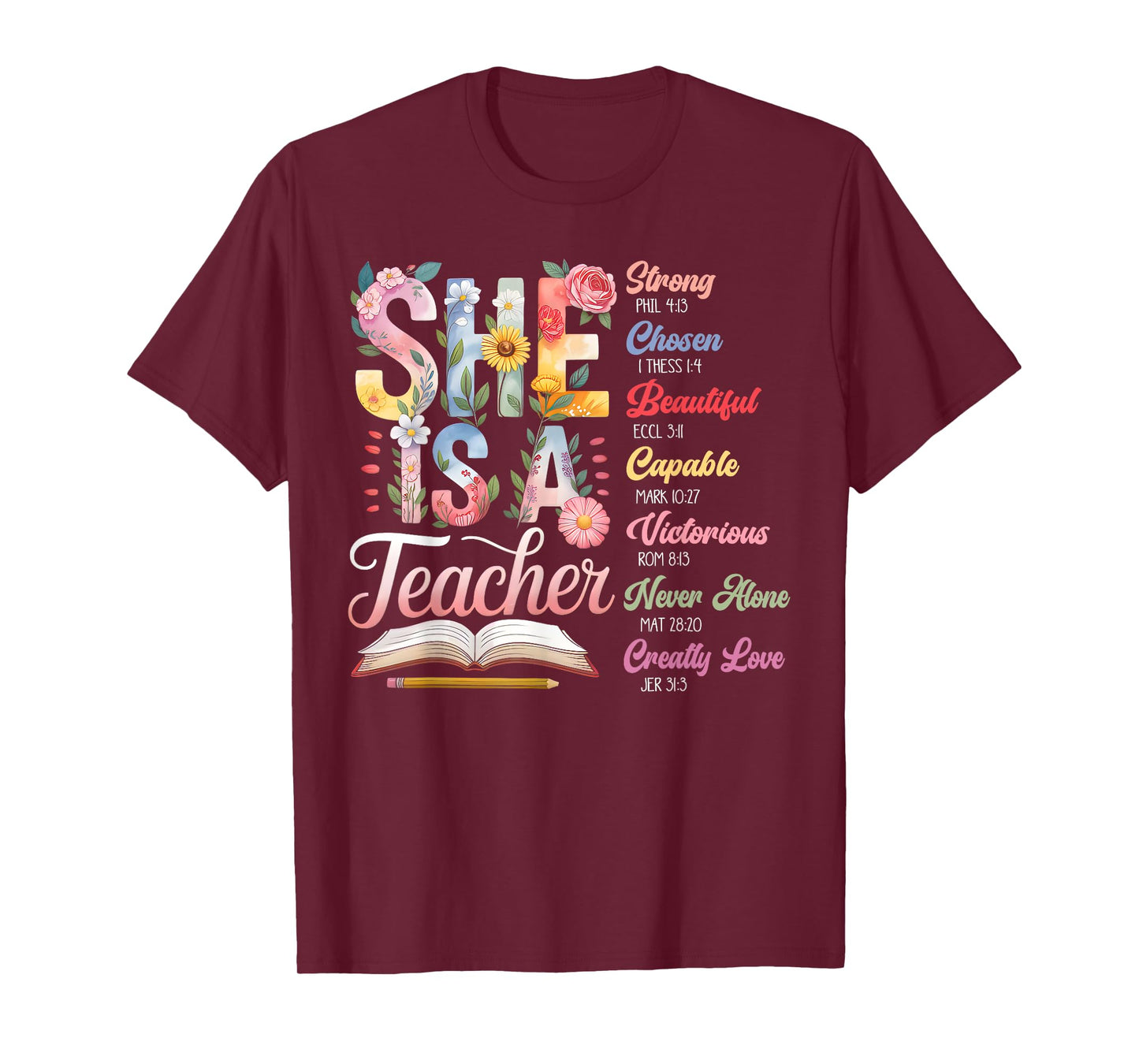 Women Bible Verse Christian Teacher God Says Back To School T-Shirt