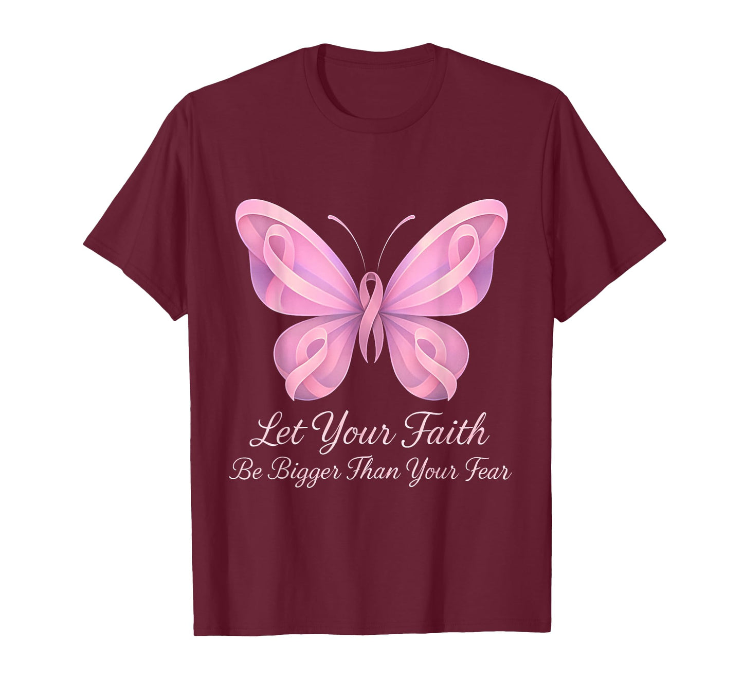 Breast Cancer Awareness Pink Ribbon Butterfly Hope Women T-Shirt