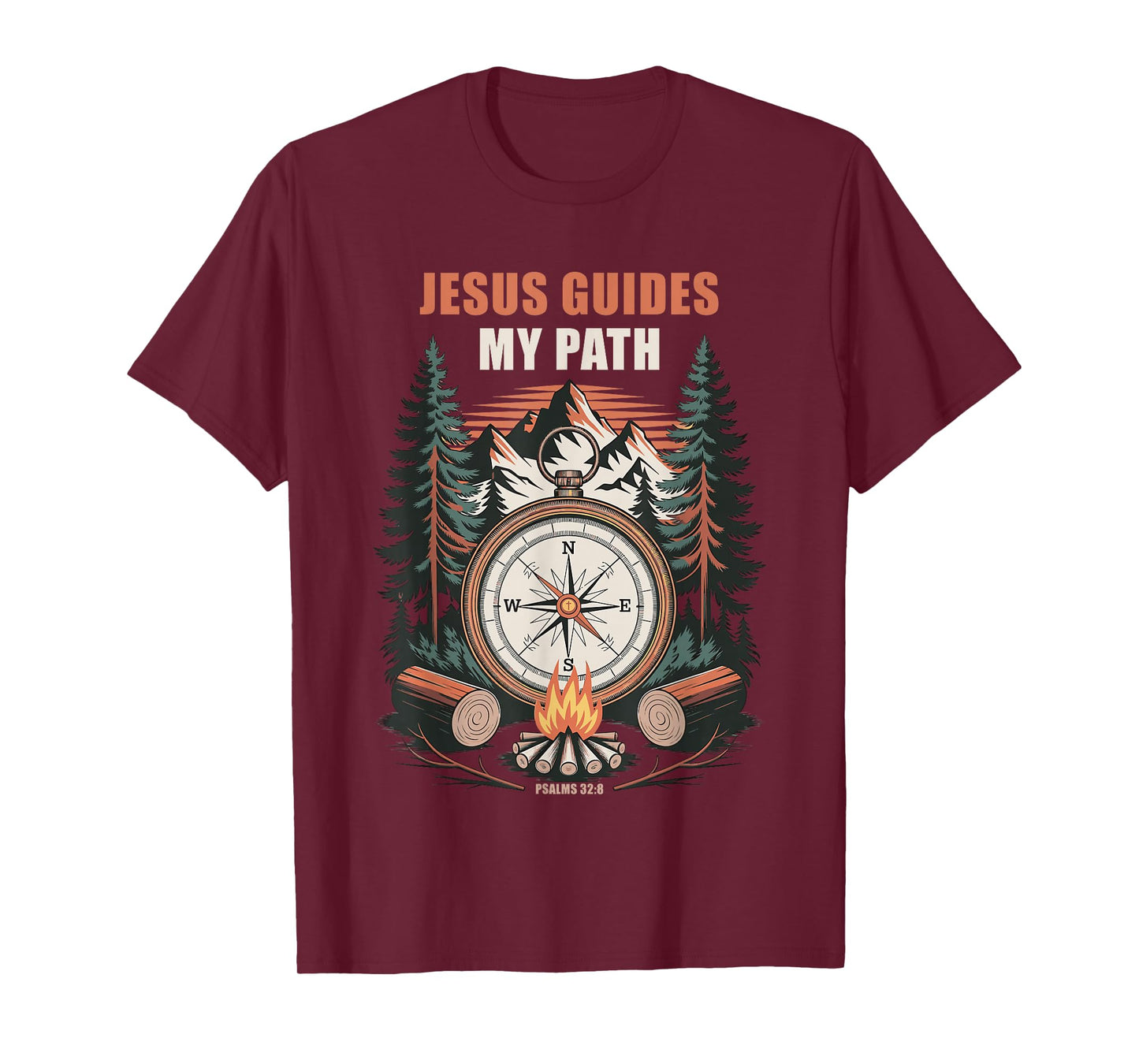 Jesus Guides My Path – Psalm 32:8 Christian Faith Camping T-Shirt