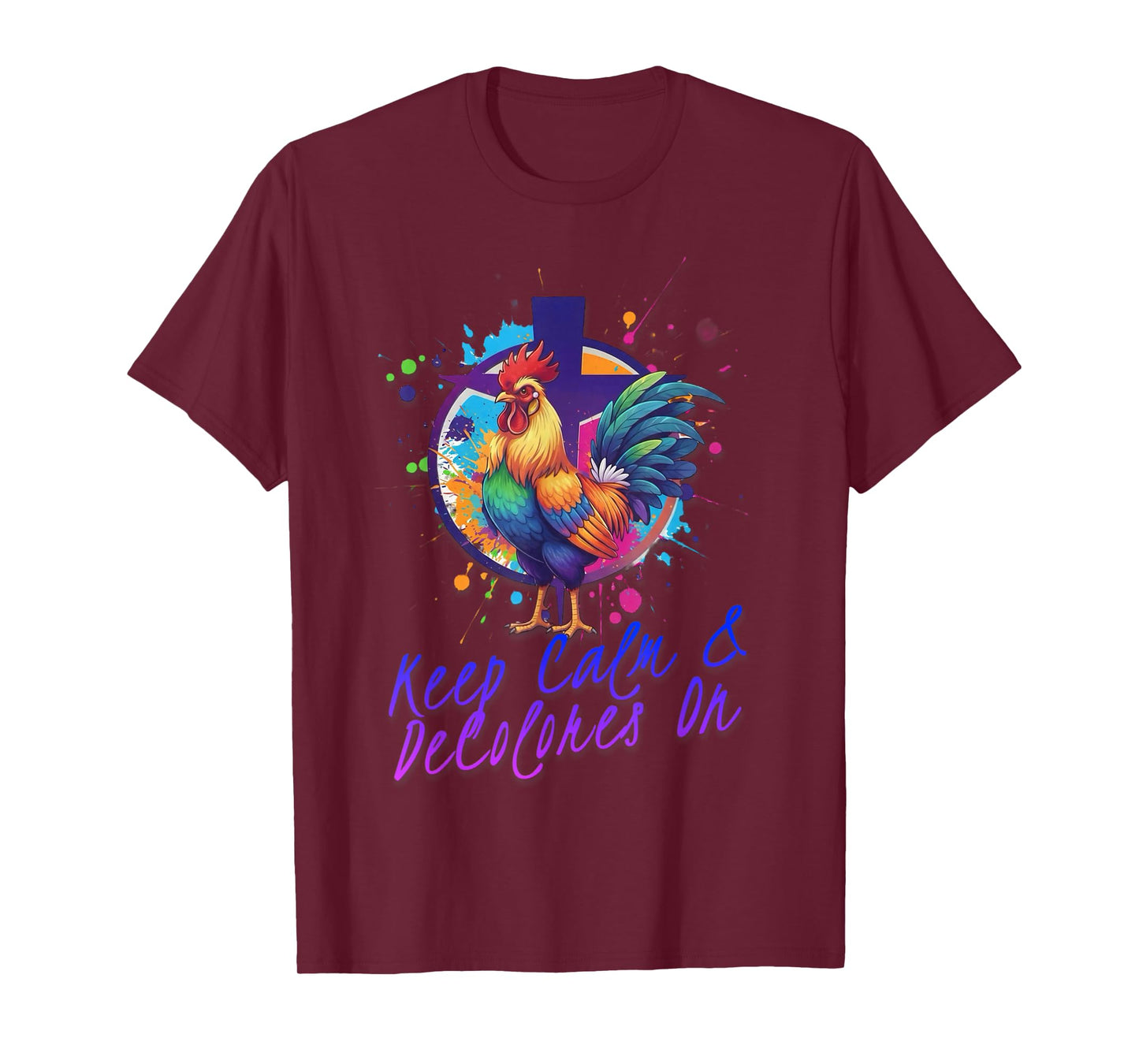 DeColores Cursillo Rainbow Rooster Catholic T-Shirt