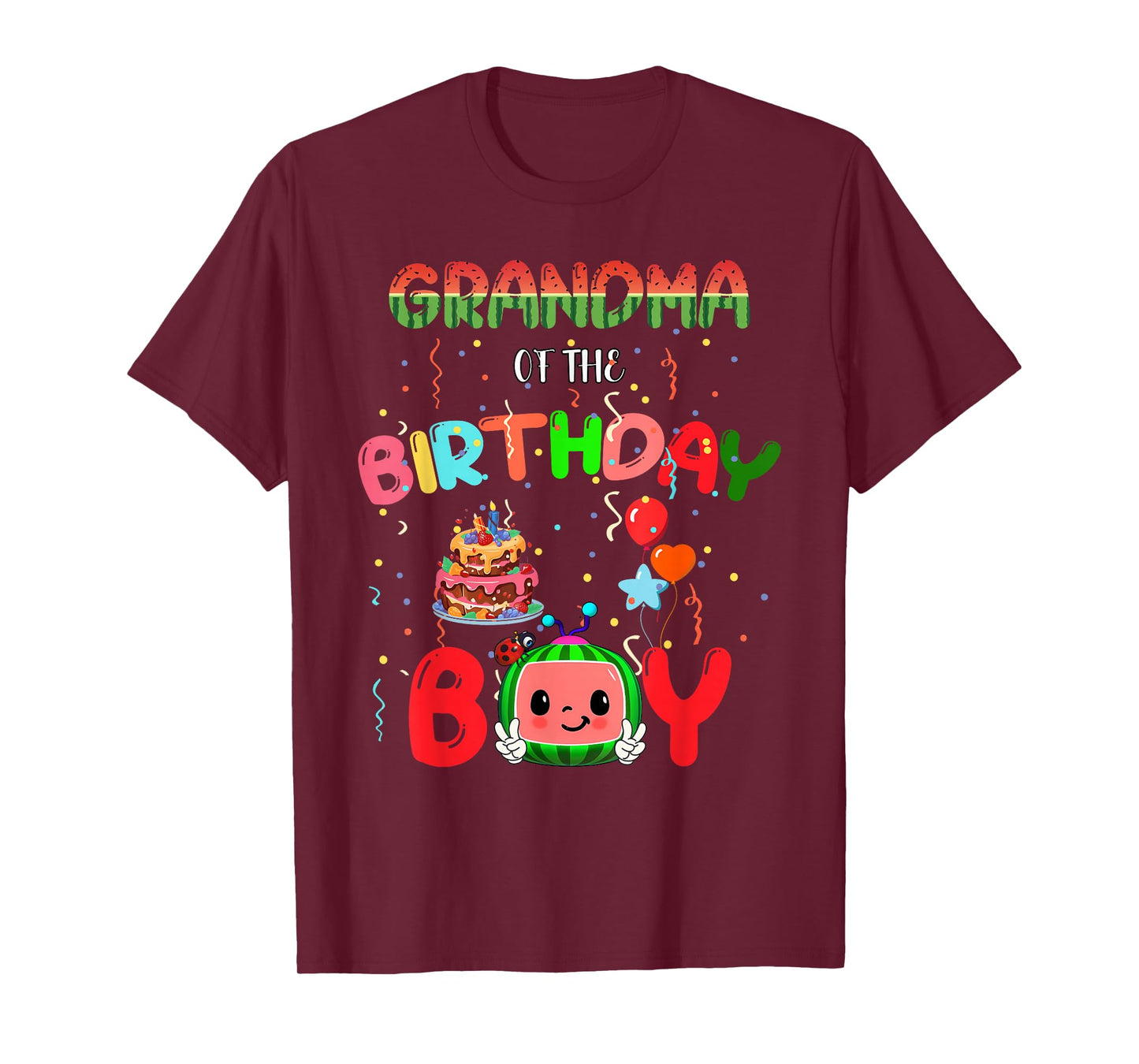 Grandma of the One In A Melon Birthday Girl Watermelon First T-Shirt