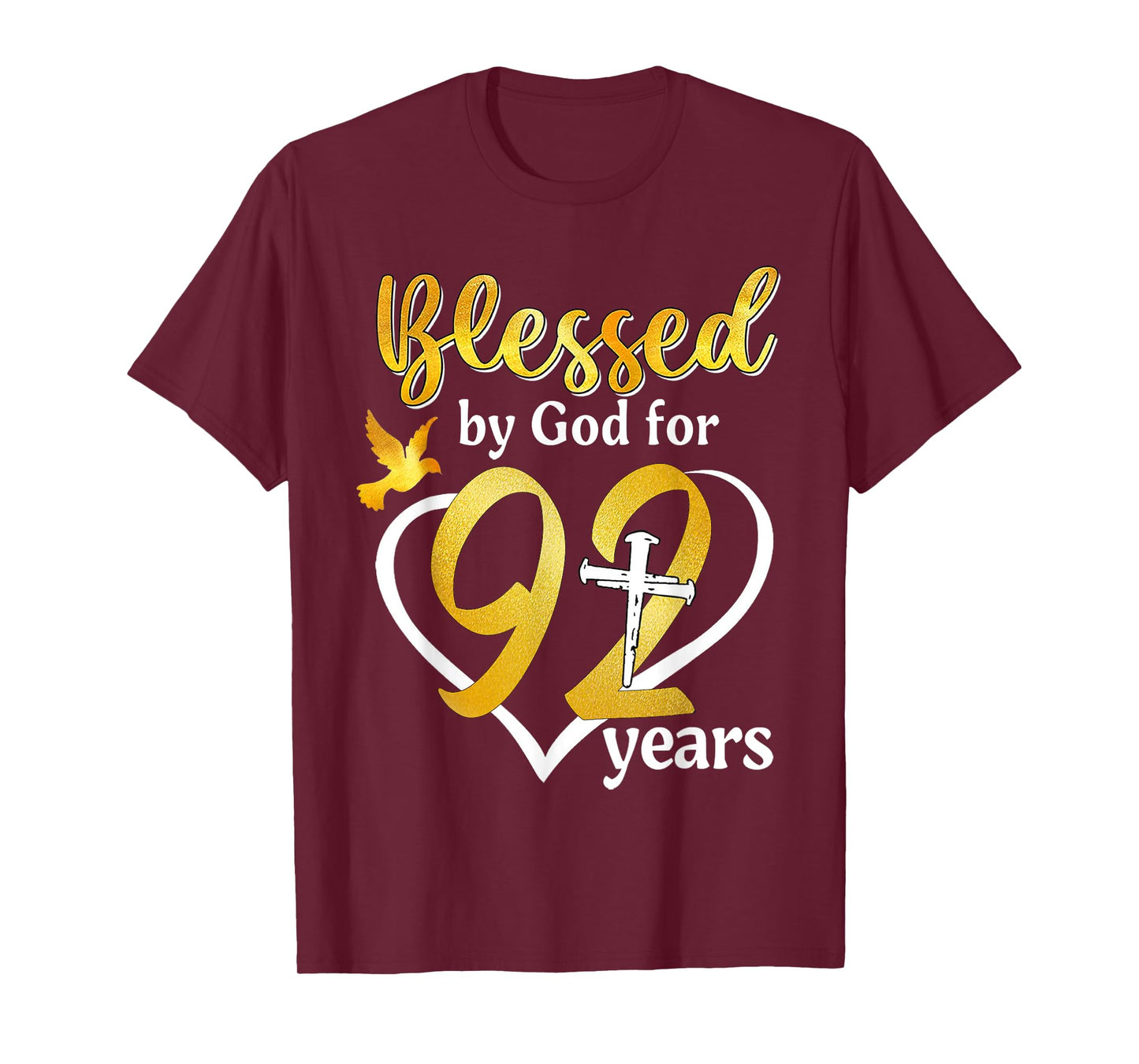 Blessed By God For 92 Years Old 92nd Birthday Party Women T-Shirt