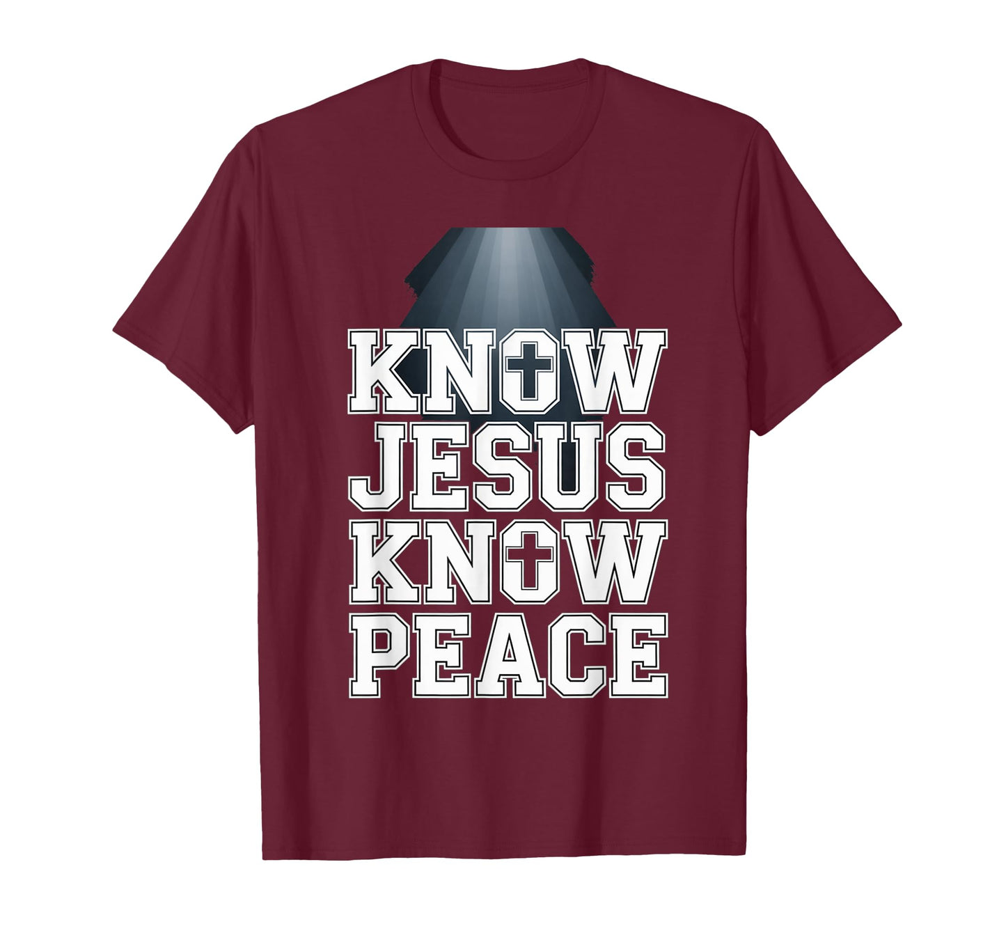 Know Jesus Know Peace Christian Graphic Design Faith Quote T-Shirt