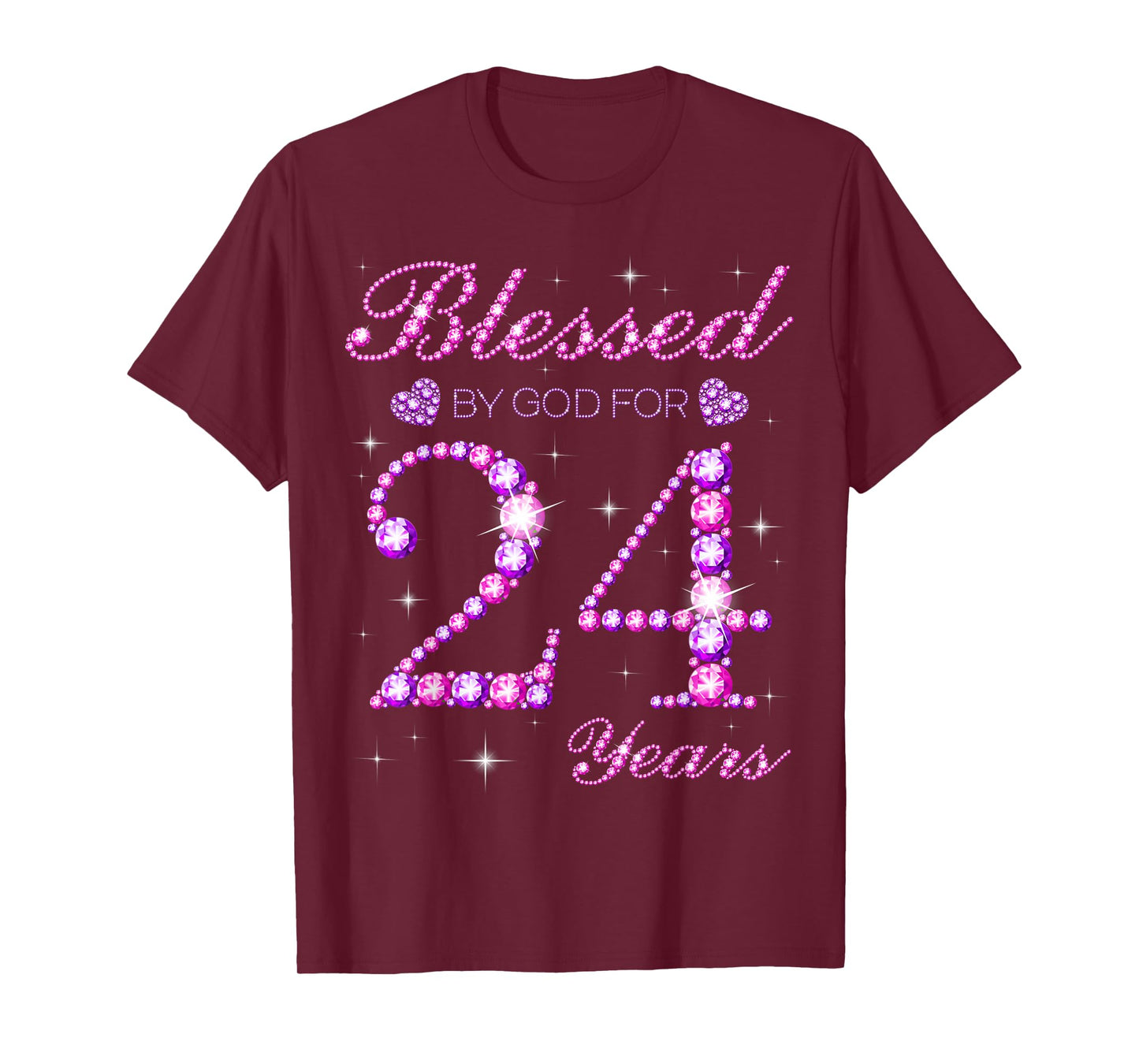 Blessed by God for 24 Years Old 24th Birthday Party T-Shirt