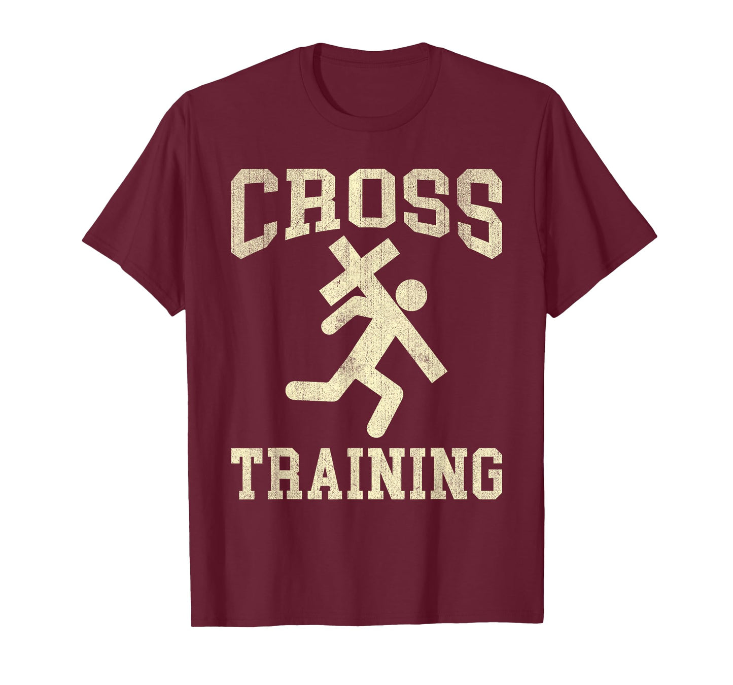Cross Training Funny Running Christian Cross Vintage T-Shirt
