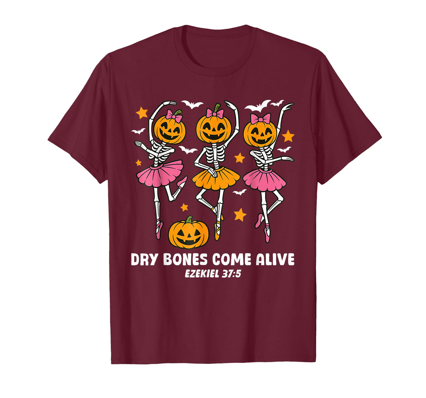 Dancing Skeleton Dry Bones Come Alive Christian Halloween T-Shirt