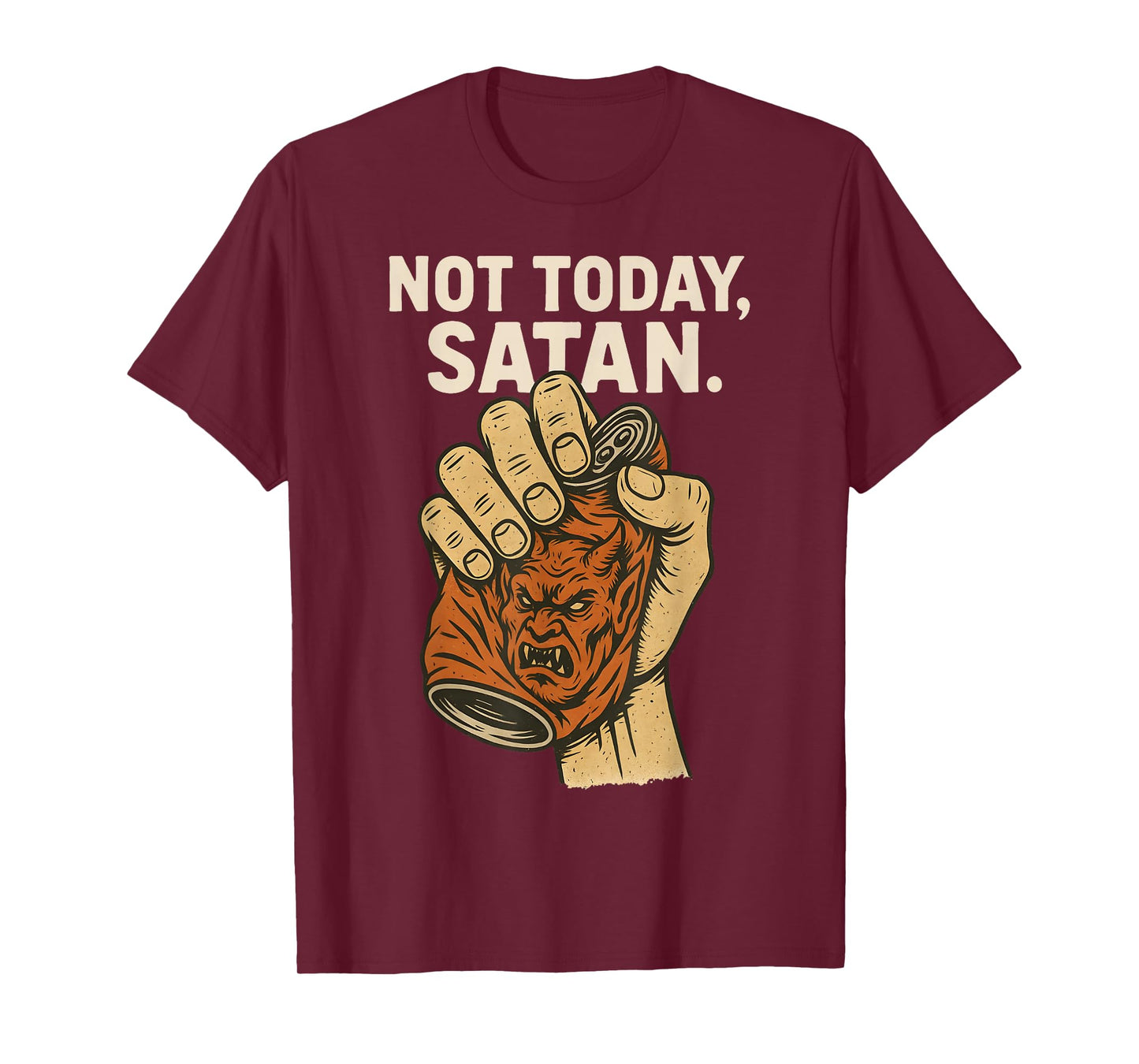 Not Today Satan Faith Christian Halloween Funny Anti Devil T-Shirt