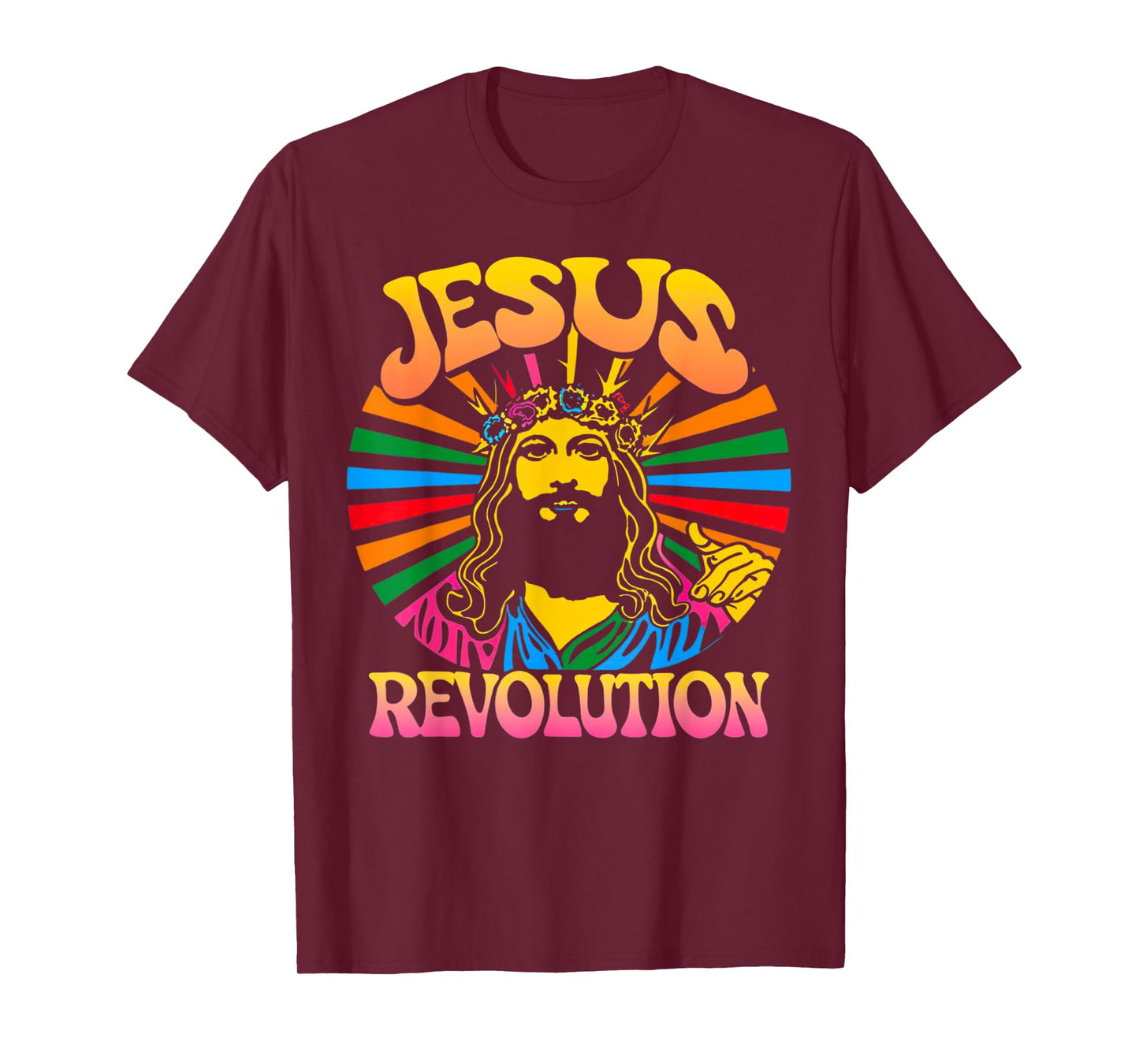 Jesus Revolution Christian Faith Retro Groovy Hippie Flower T-Shirt