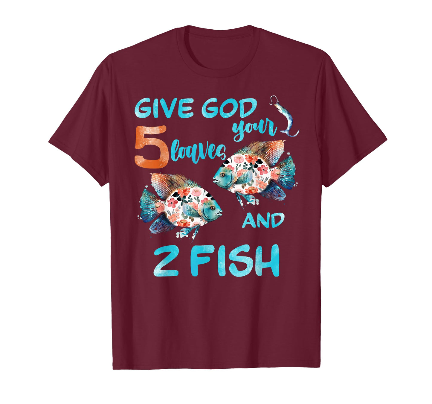 Christian 2 Fishes 5 Breads 5000 Against The Current T-Shirt