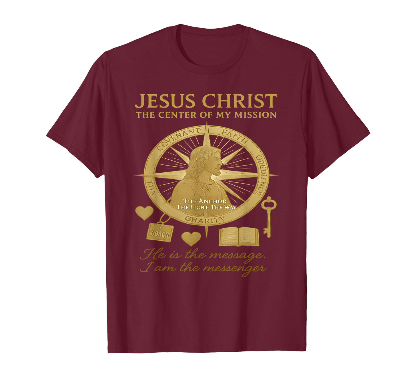 Vintage Jesus Christ Anchored in Faith Him Sent with Purpose T-Shirt