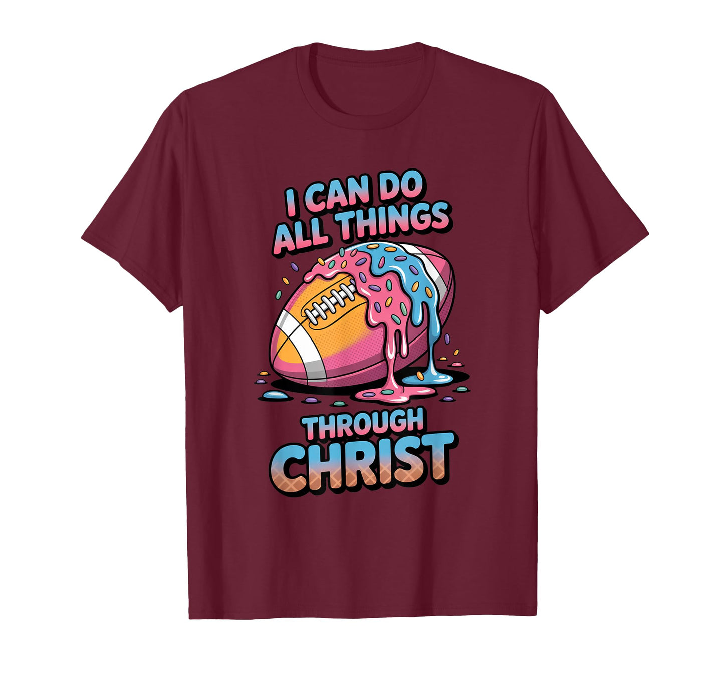 Christian Football Shirts Boys 8-12 7-8 Ice Cream Drip Kids T-Shirt