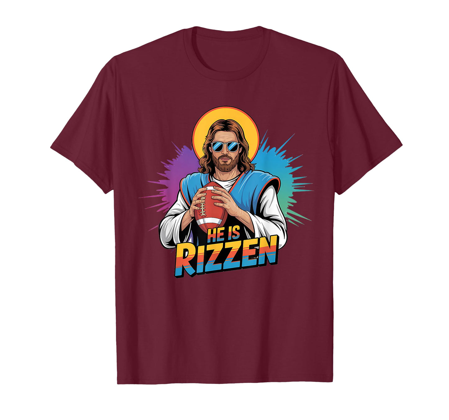 Funny He Is Rizzen Jesus Shirt Football Boys Kids Easter T-Shirt