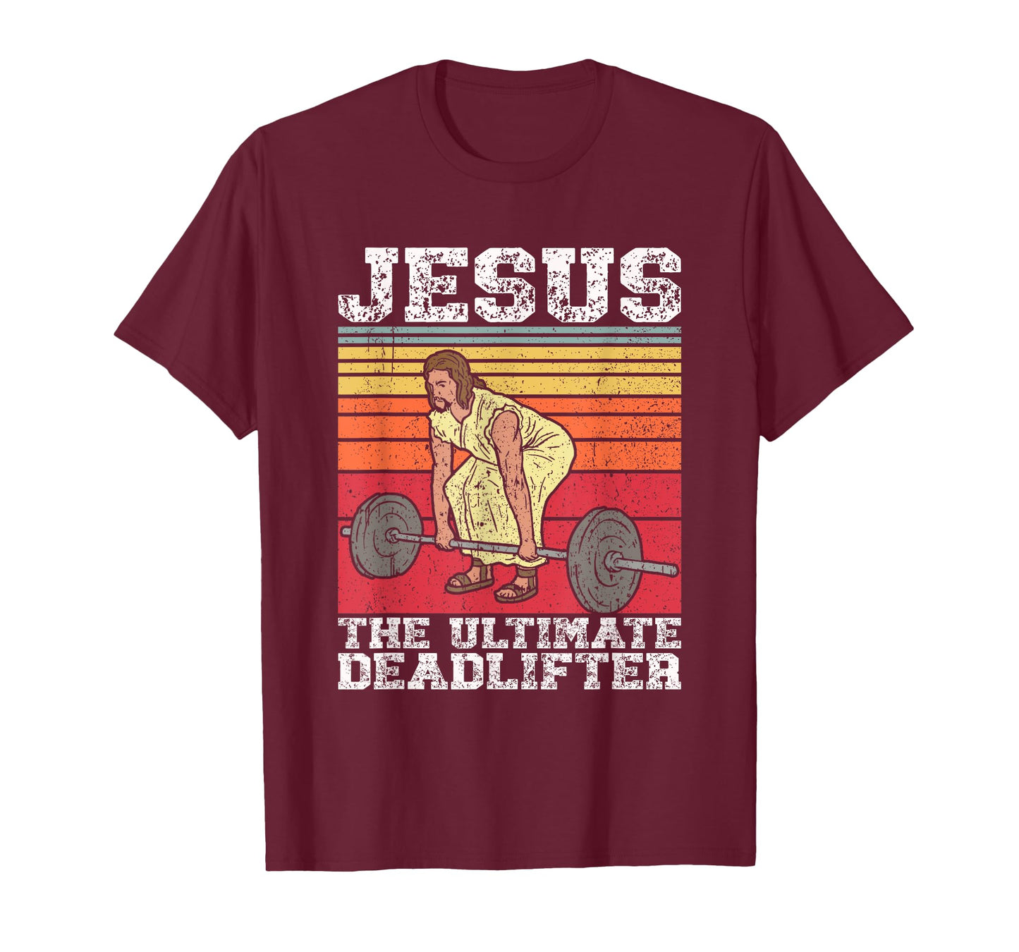 Vintage Jesus The Ultimate Deadlifter Funny Gym Bodybuliding T-Shirt
