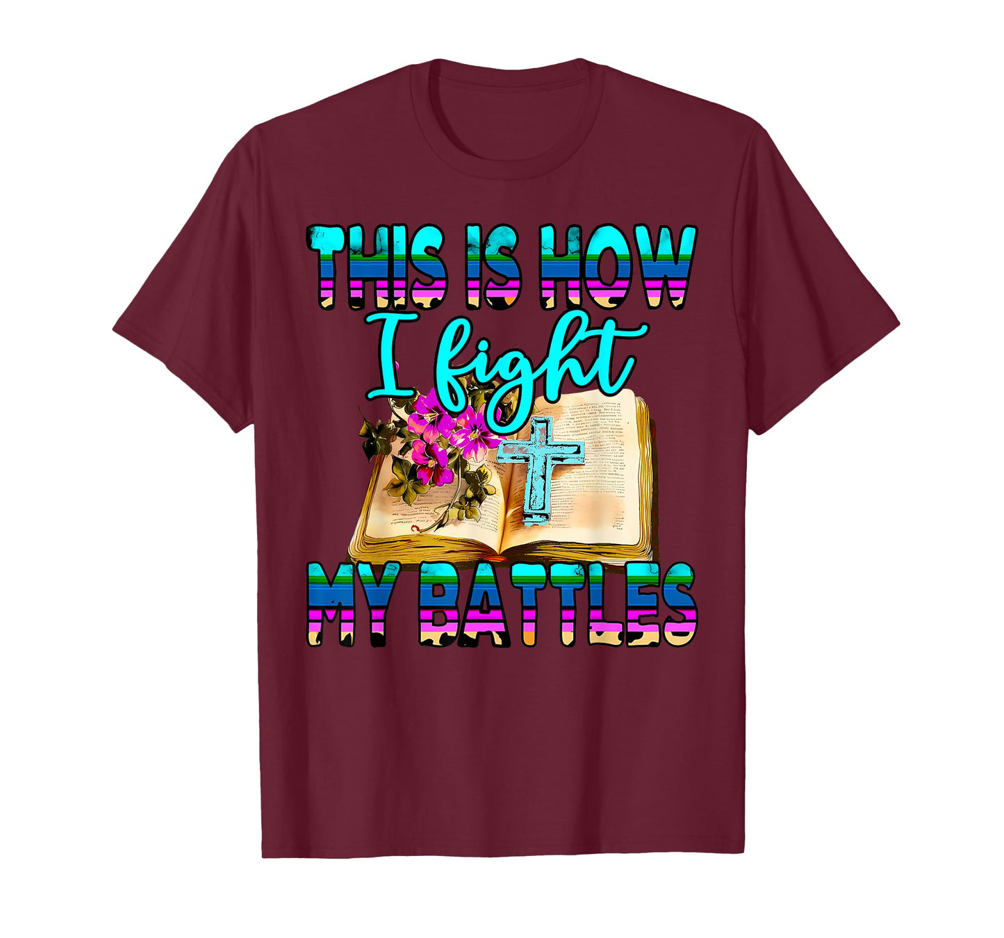 This Is How I Fight My Battles Leopard Cross Christian Jesus T-Shirt