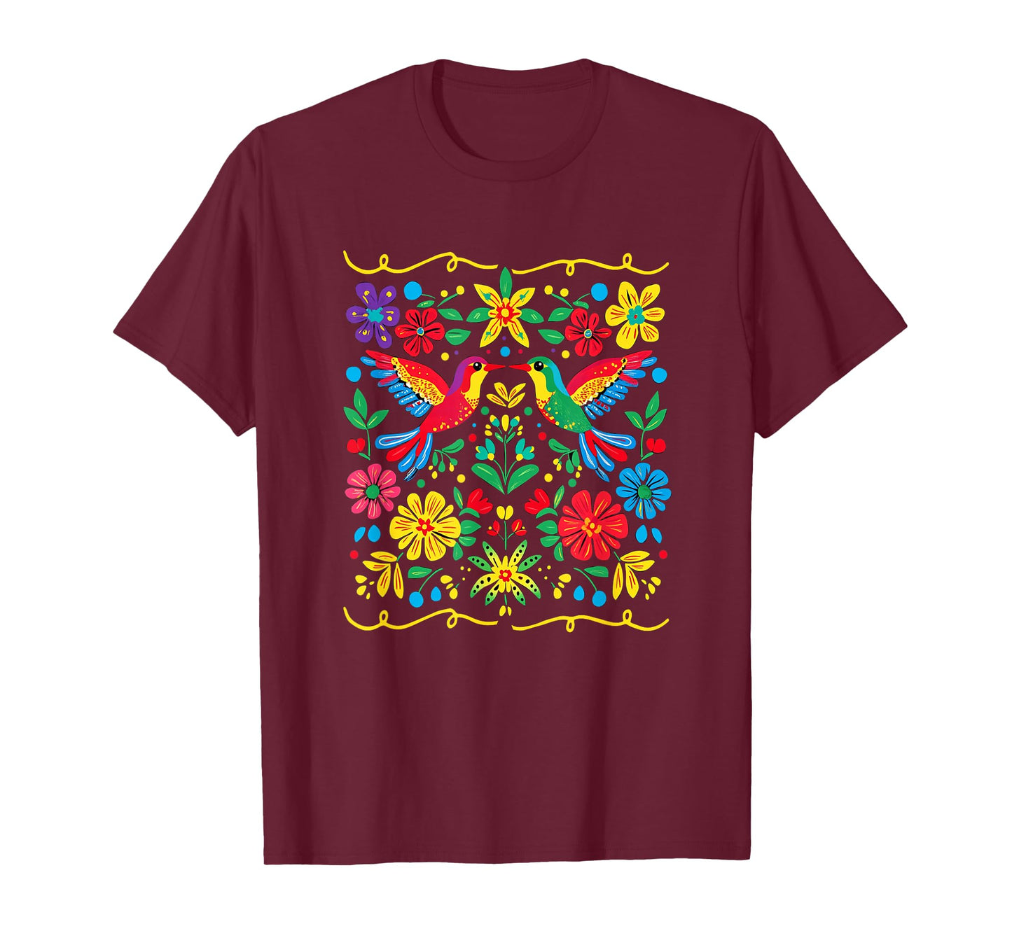 Floral Bird Otomi Mexican Style Mexicano Mexicana T-Shirt