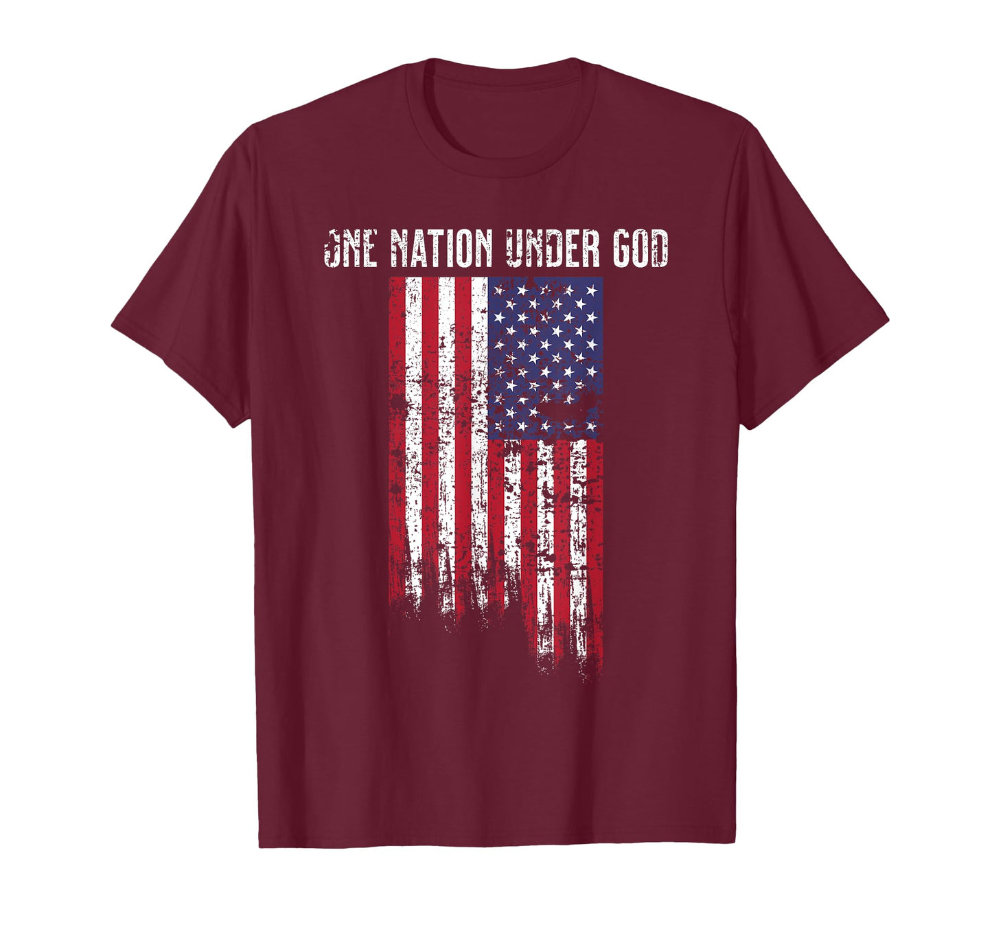 4th of July USA American Flag One Nation Uncer God Patroit T-Shirt