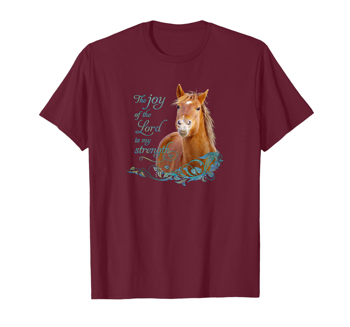 Christian Bible Verse Smiling Horse T-shirt T-Shirt