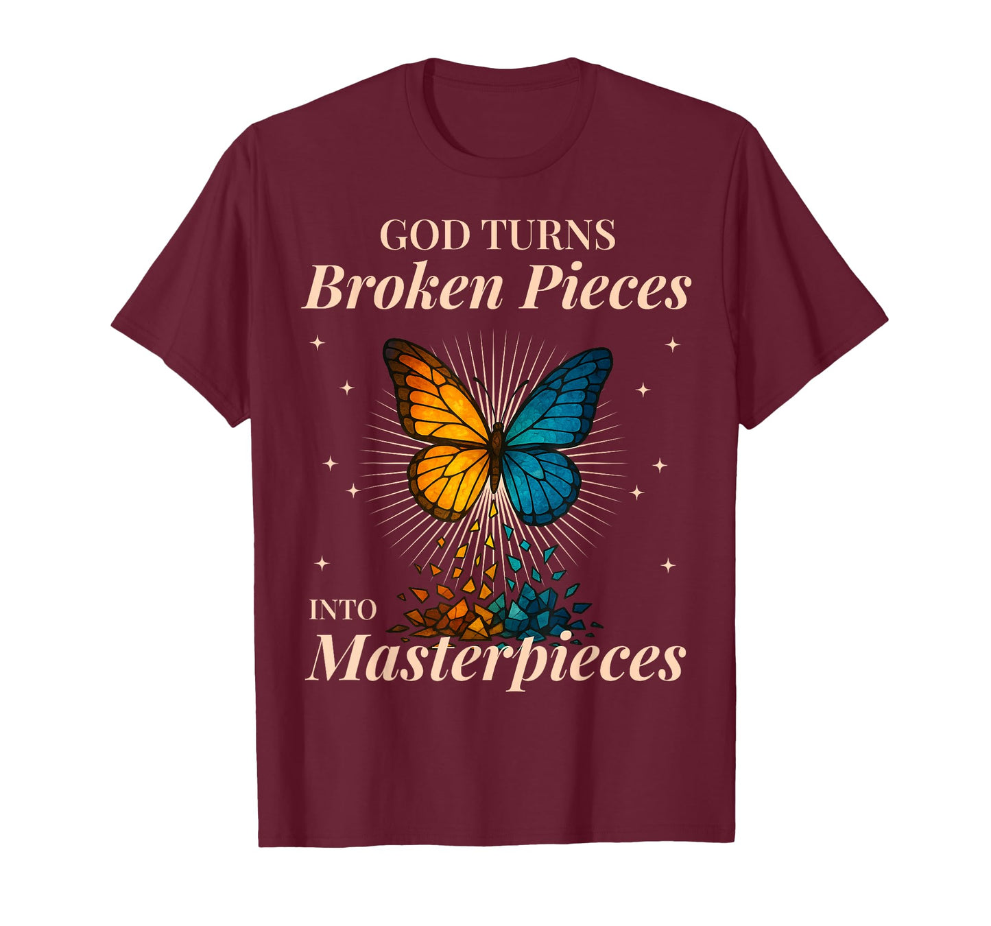 Christian Butterfly Scripture Inspired Quote Saying Faith T-Shirt