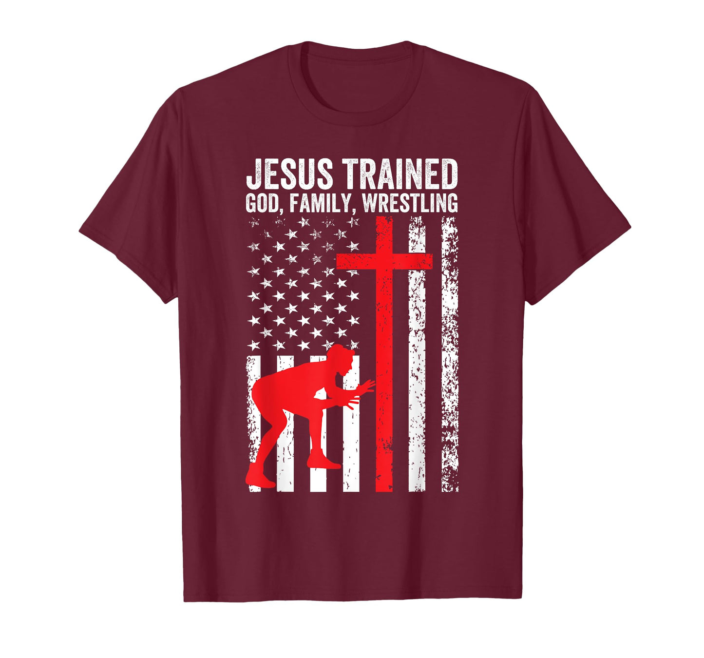 Jesus Trained, Christian Wrestler, Wrestling T-Shirt