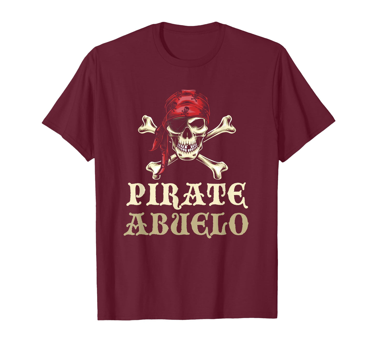 Pirate Abuelo Skull Matching Grandpa Halloween Costume T-Shirt