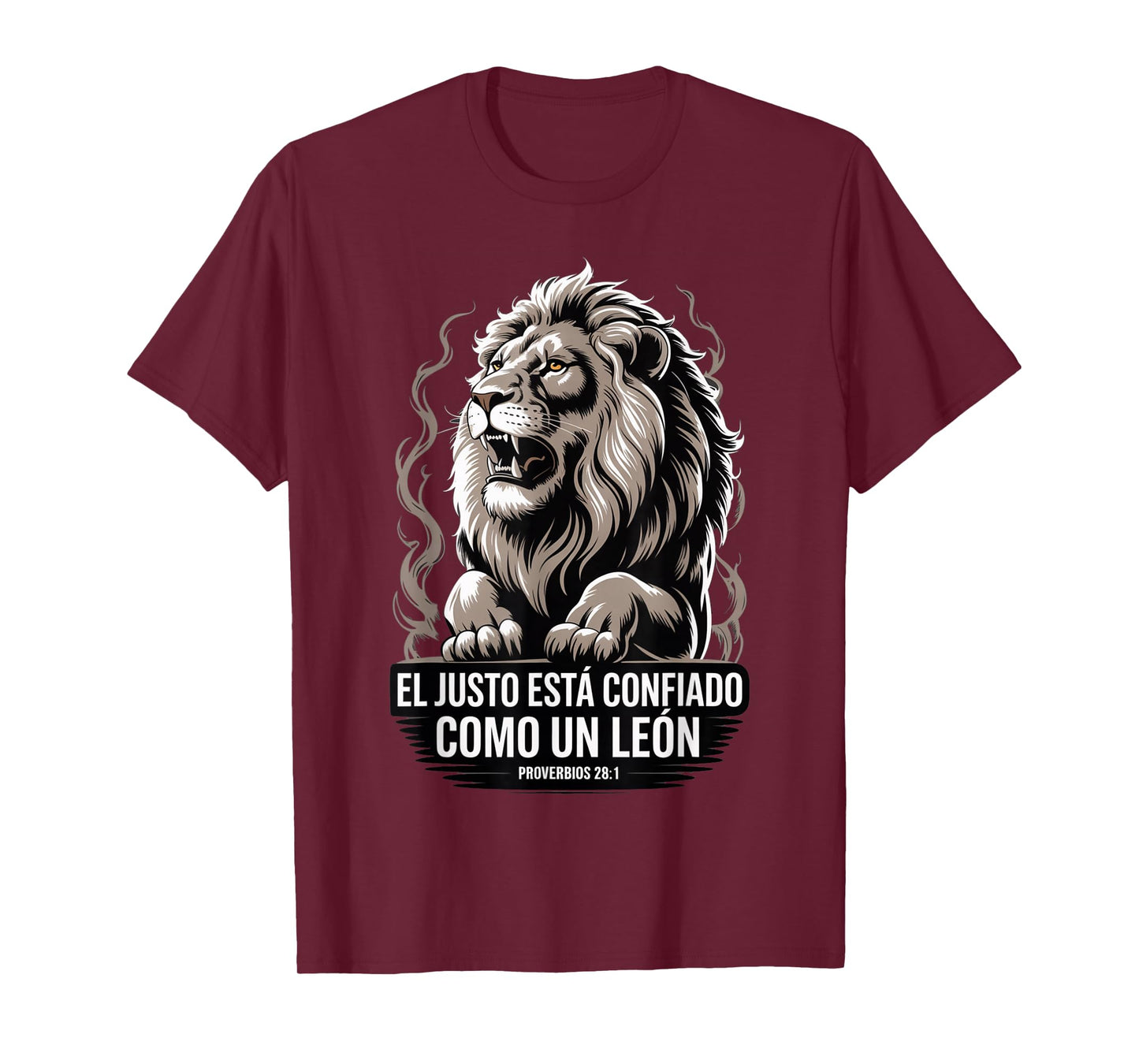 Proverbio 28:1 Spanish “El Justo Está Confiado Como un León” T-Shirt