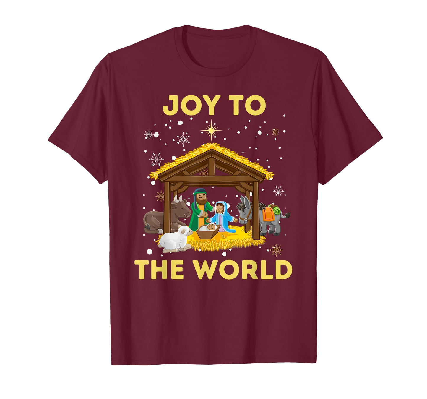 Christmas Nativity Christian Birth Of Jesus Joy To The World T-Shirt