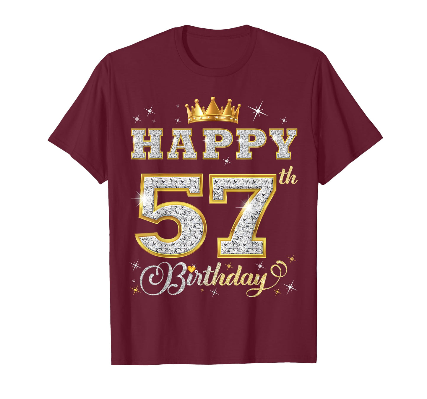 Happy 57th Birthday 57 Years Old Women Men Birthday Party T-Shirt