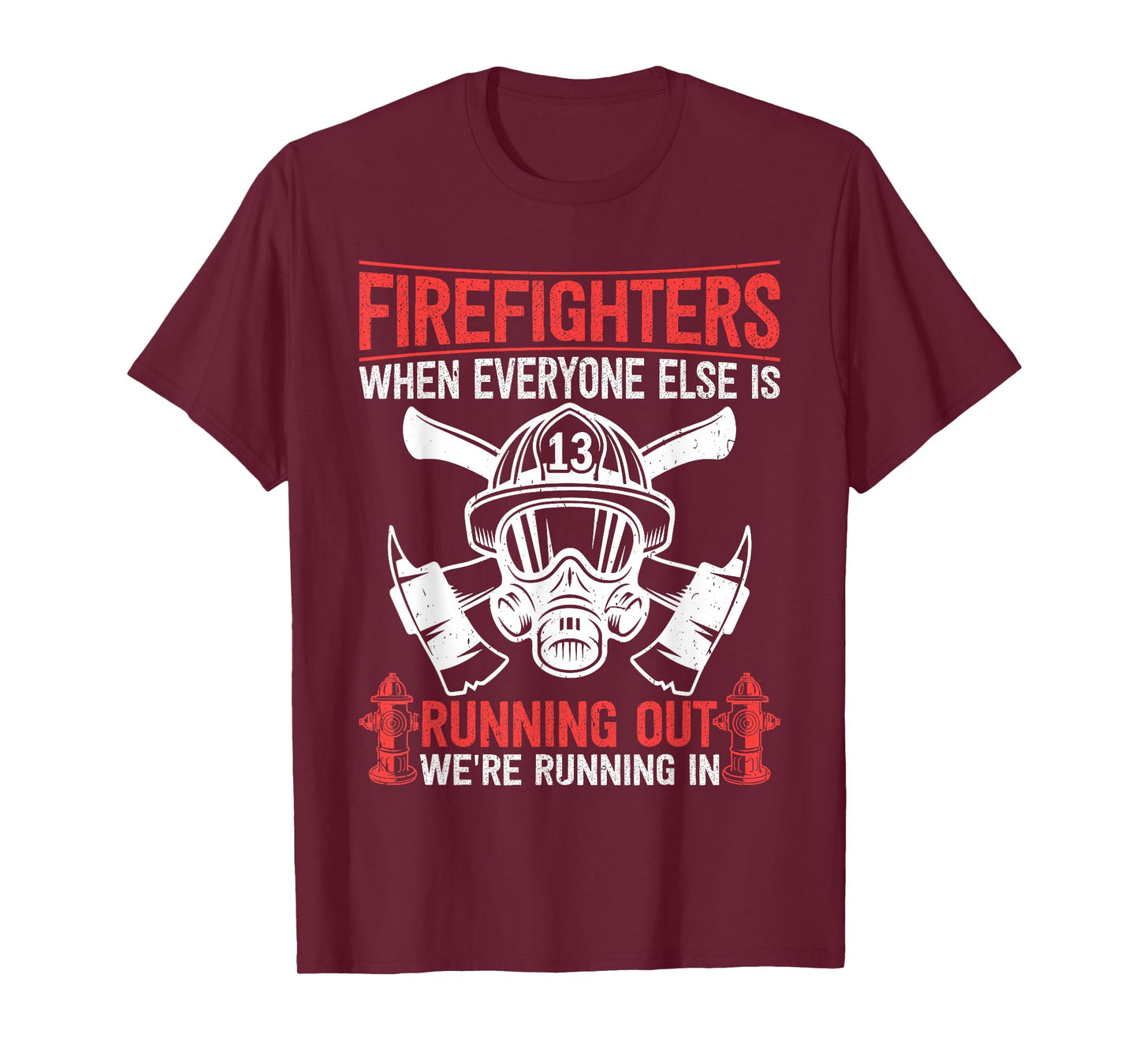 Firefighter Volunteer Fireman Running in - Firefighter T-Shirt