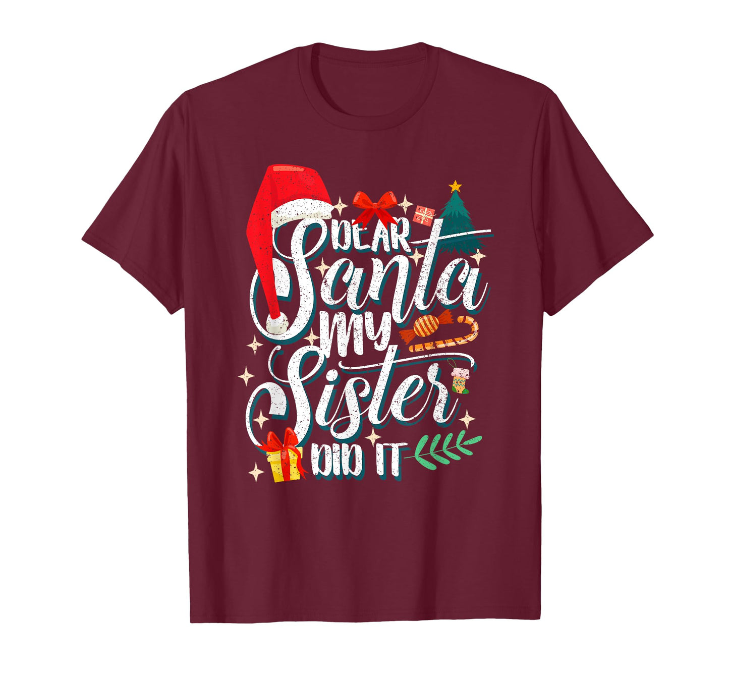 Funny Family Christmas Dear Santa My Brother Did It Cute Xma T-Shirt