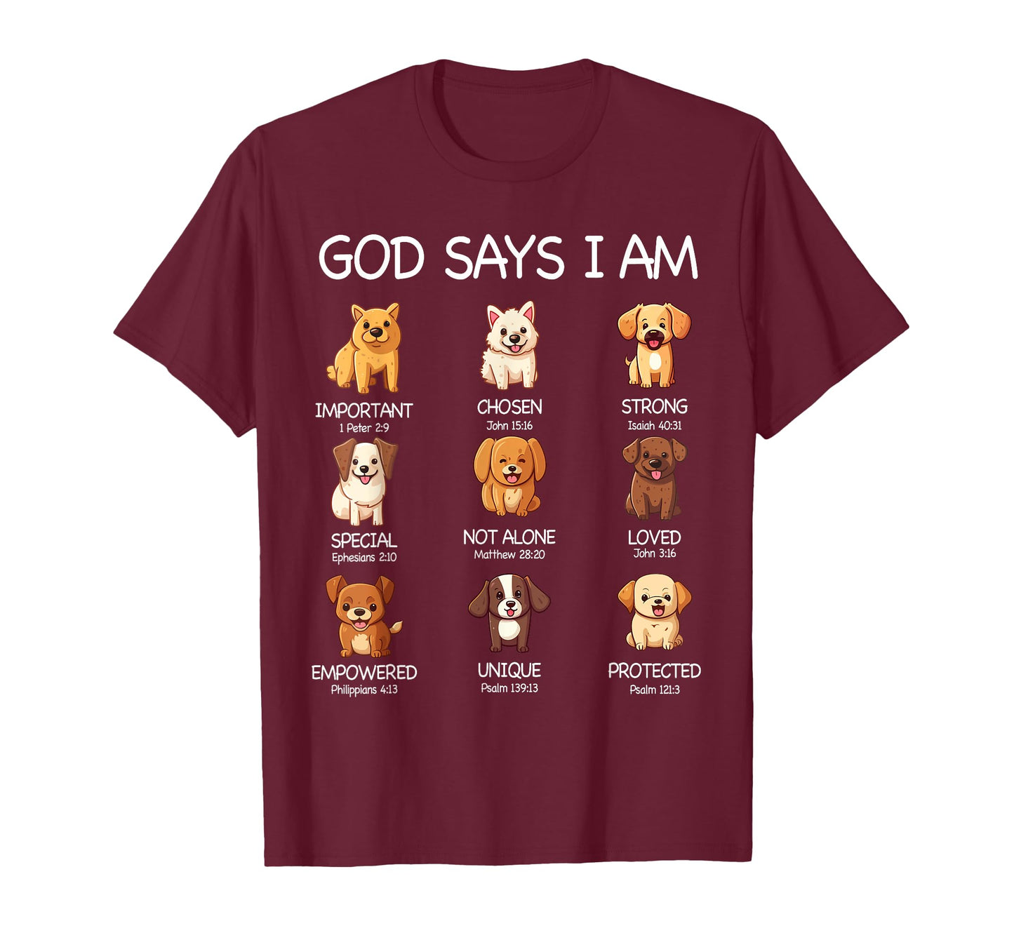 God Says I Am Cute Dogs Bible Verse Christian Boys Girls T-Shirt