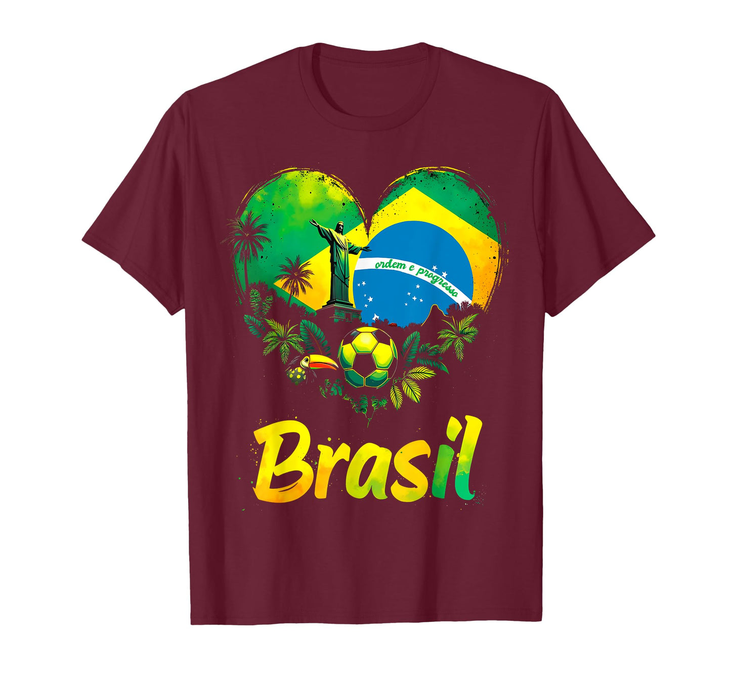 Brazil Flag Heart T-Shirt