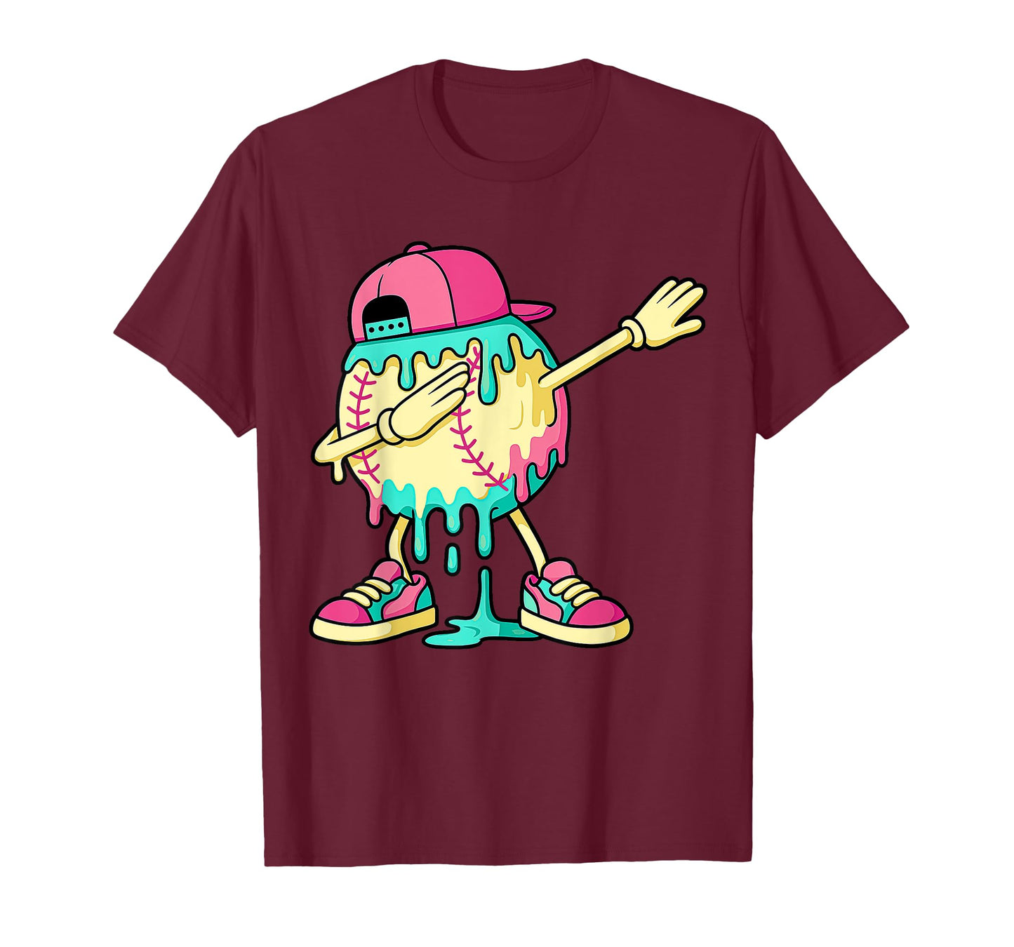 Baseball Shirts For Boys Dabbing Baseball Drip Ice Cream kid T-Shirt