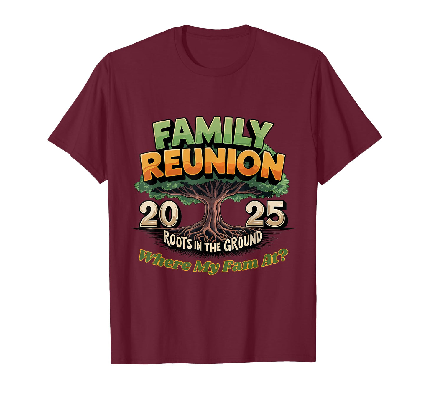 Family Reunion Tree 2025 Vintage Where The Fam At? Quote T-Shirt