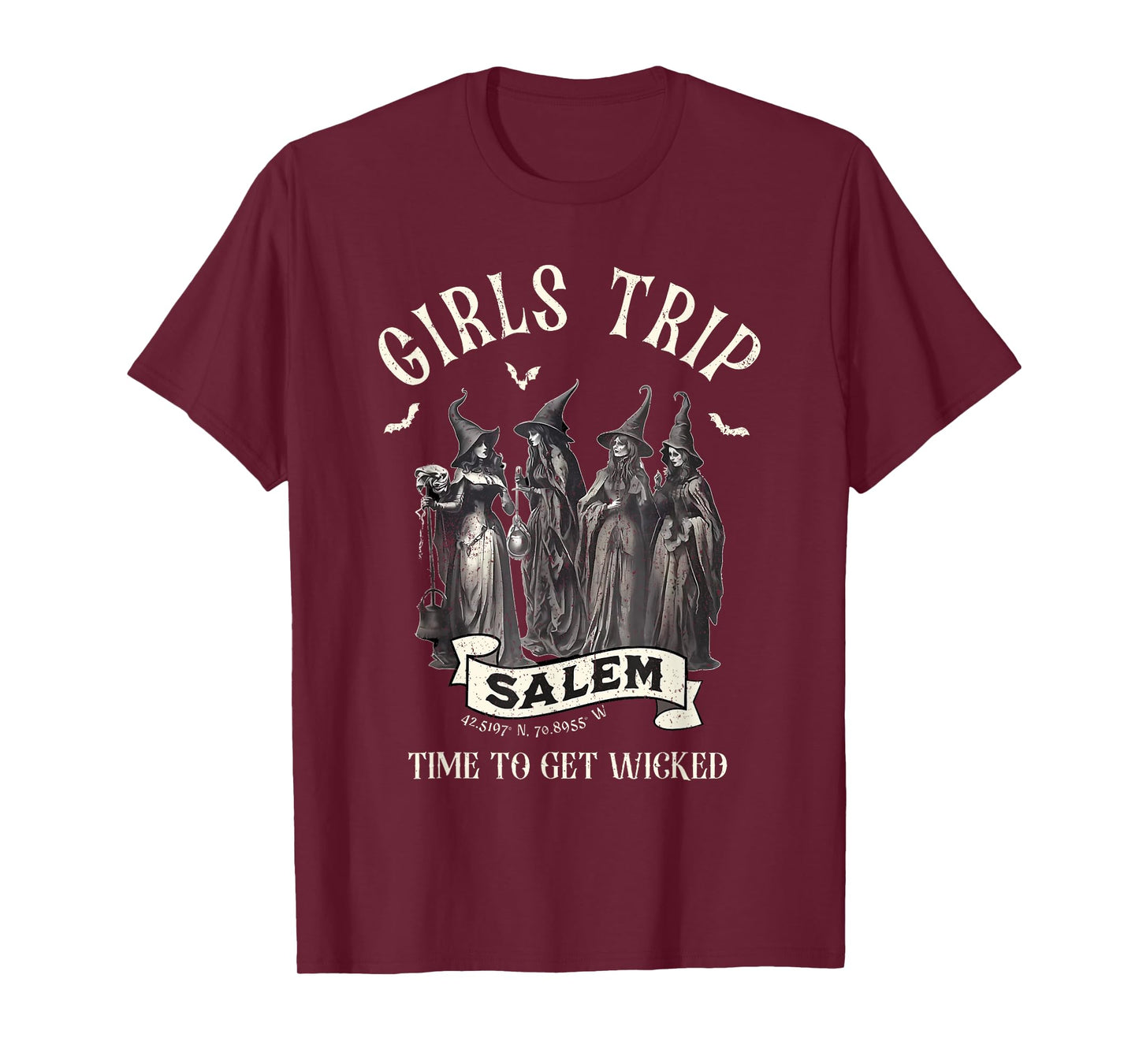 Vintage Girls Trip to Salem Time To Get Wicked Halloween T-Shirt