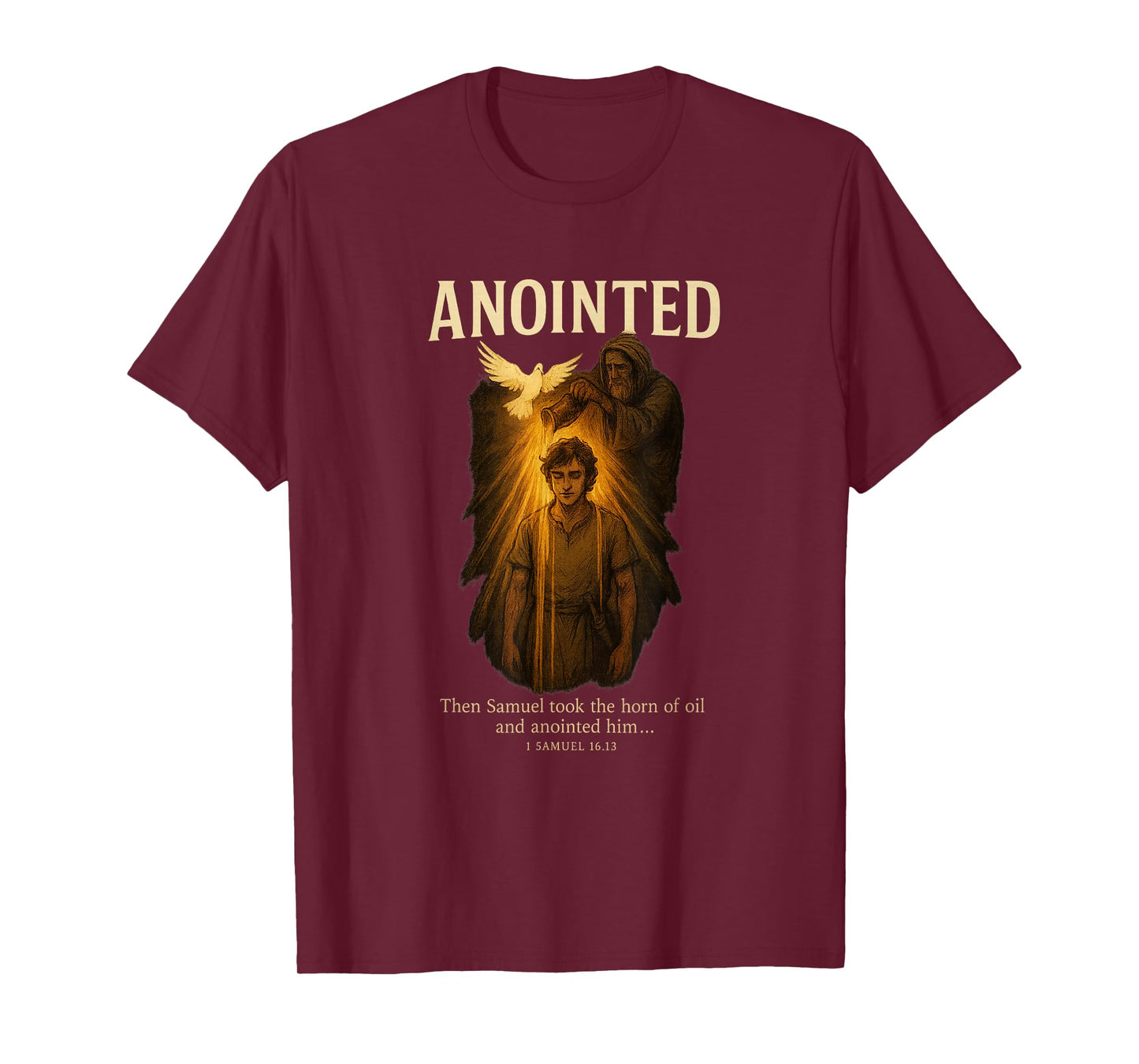 Samuel Anoints David with Oil Holy Spirit Dove | Art Style T-Shirt