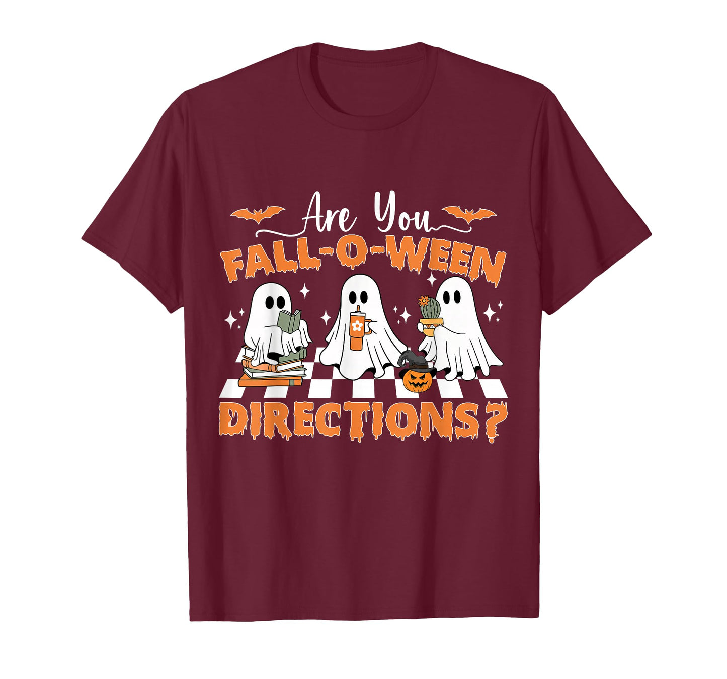 are You Fall o ween Directions Fall Teacher Halloween Ghost T-Shirt