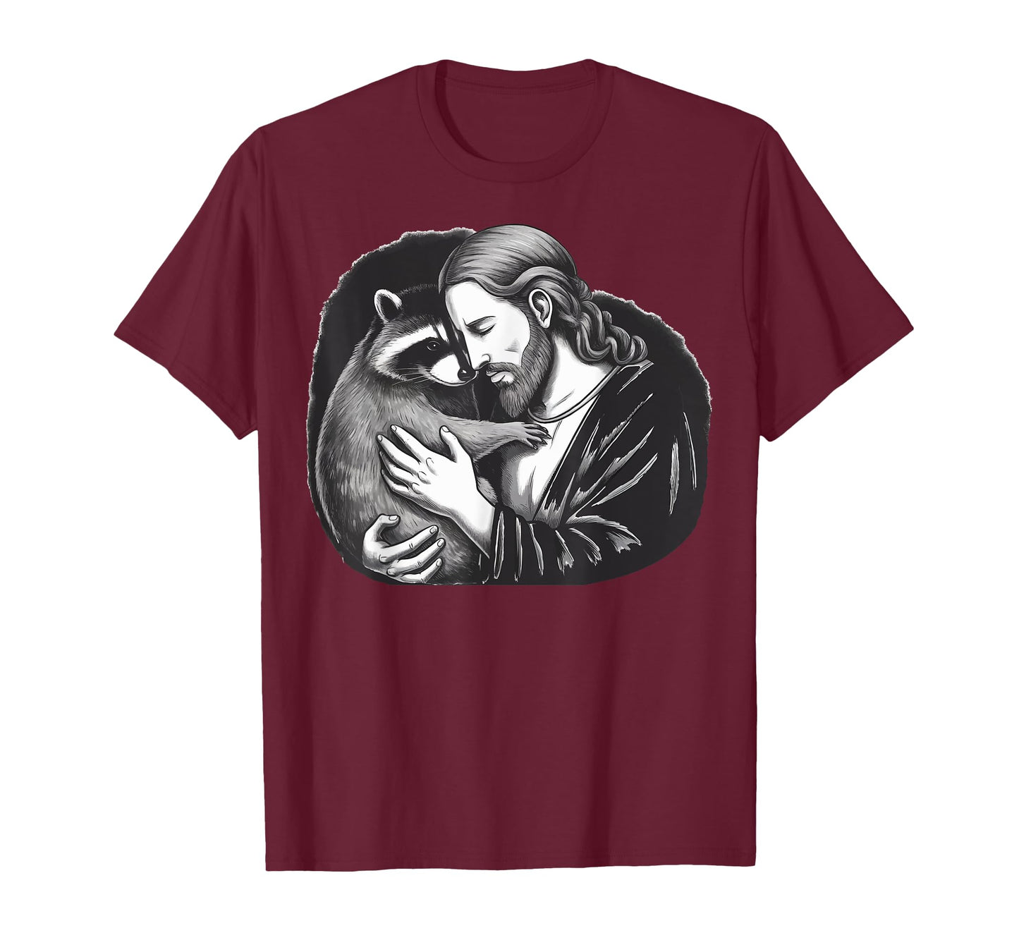 Jesus Hugging Raccoon T-Shirt