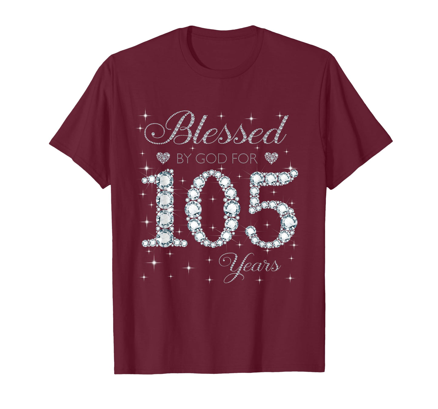 Blessed by God For 105 Years Old 105th Birthday Women Lady T-Shirt