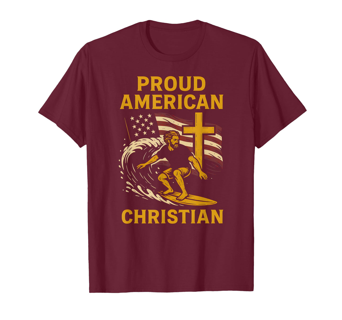 Patriotic Faith Proud American Christian Vintage Mens Faith T-Shirt