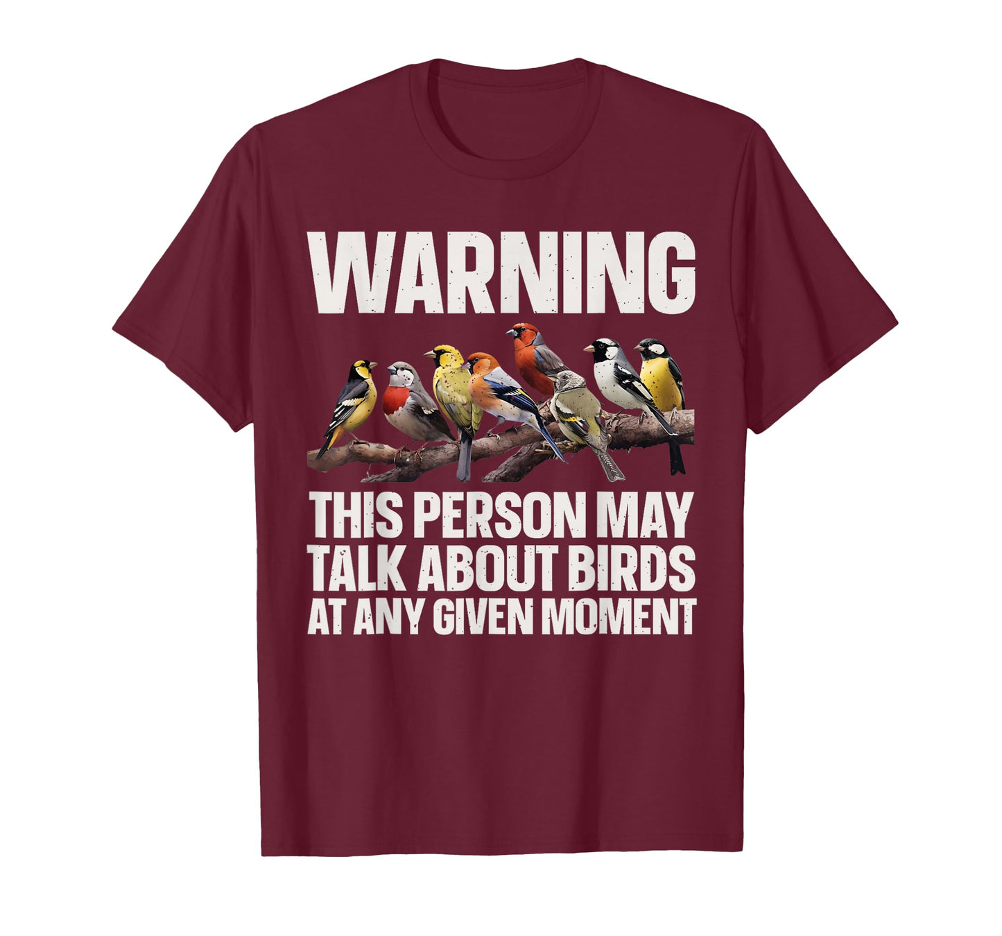 Warning This Person May Talk About Birds Funny Tee T-Shirt