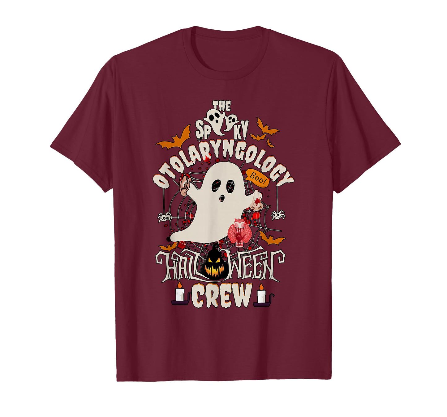 Spooky Otolaryngology Halloween Crew Ear Nose Throat Nurse T-Shirt