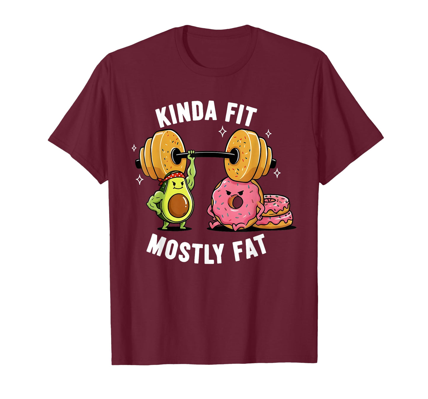 Kinda Fit Mostly Fat Funny Gym Workout Sarcastic Fitness Men T-Shirt