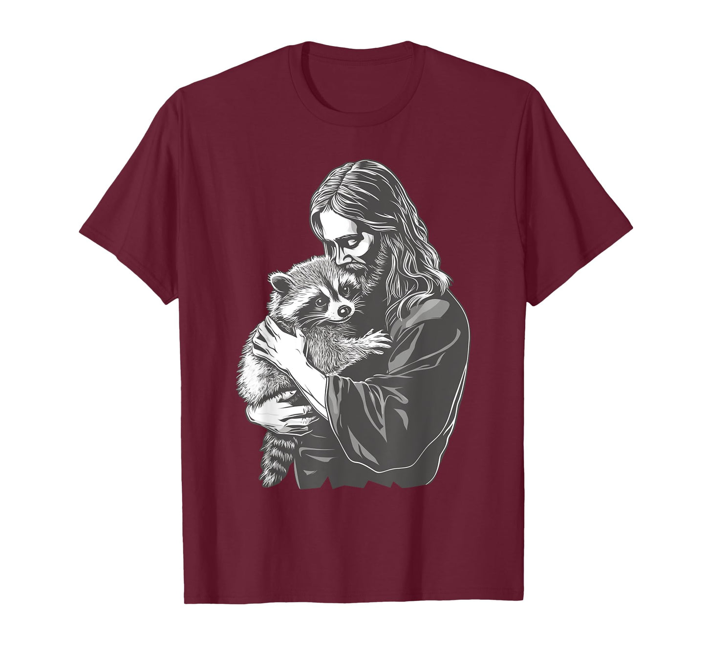 Racoon Lover Trash Panda Christian Jesus Holding A Raccoon T-Shirt